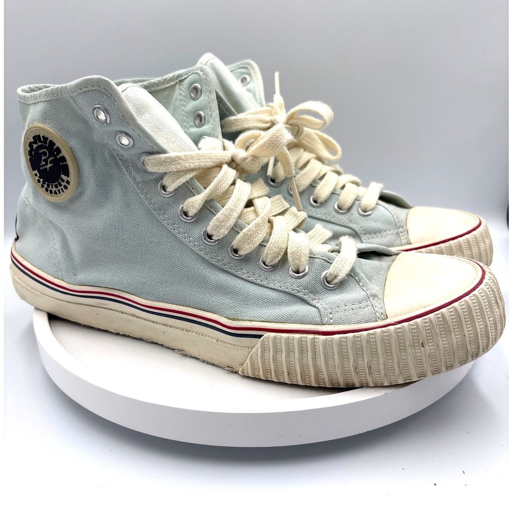PF Flyers Center Hi Size 11 Mens Light Blue Retro Canvas High Top Sneakers